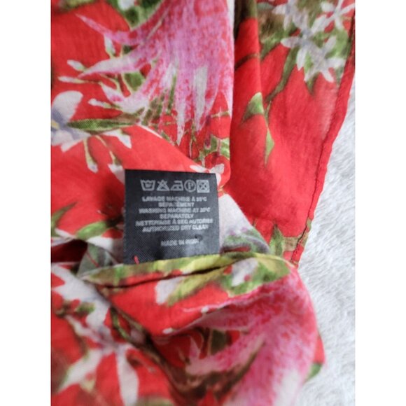 Isabel Marant Étoile Women Floral Sleeveless Ruffle Blouse Top Size 36 Red Green - Picture 5 of 8